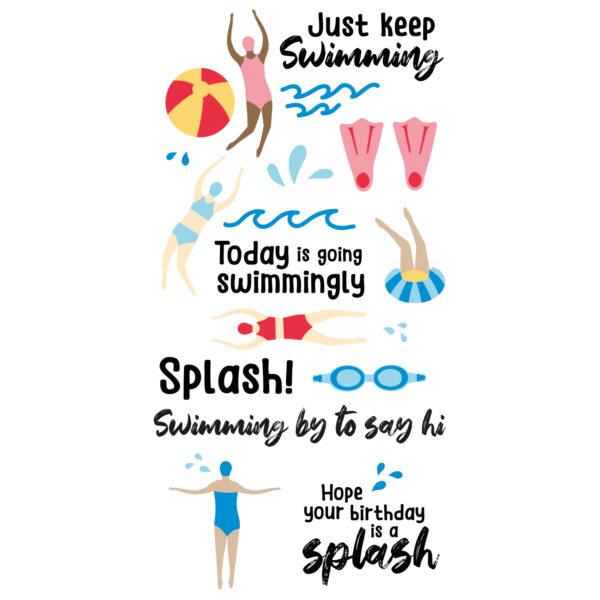 Sizzix Clear Stamps Set 29PK – Synchronized Swimmers By Catherine Pooler