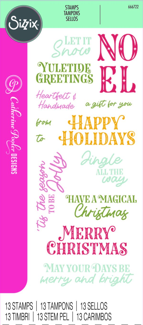 Sizzix Clear Stamps Set 13PK - Greetings of the Season by Catherine Pooler