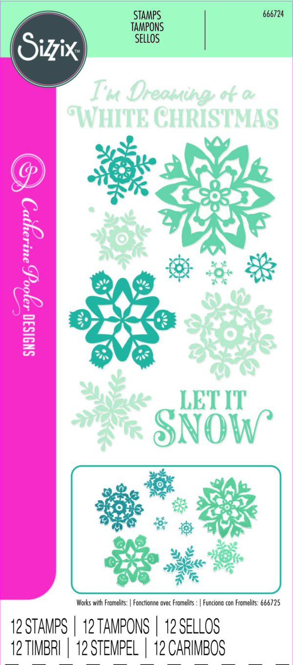 Sizzix Clear Stamps Set 12PK - White Christmas by Catherine Pooler