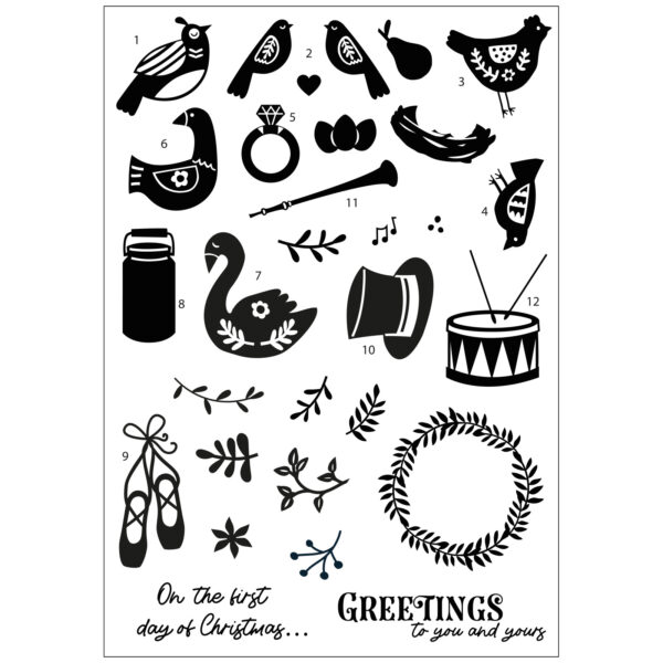 Sizzix A5 Clear Stamps Set 30PK - 12 Days of Christmas by Catherine Pooler - Image 3