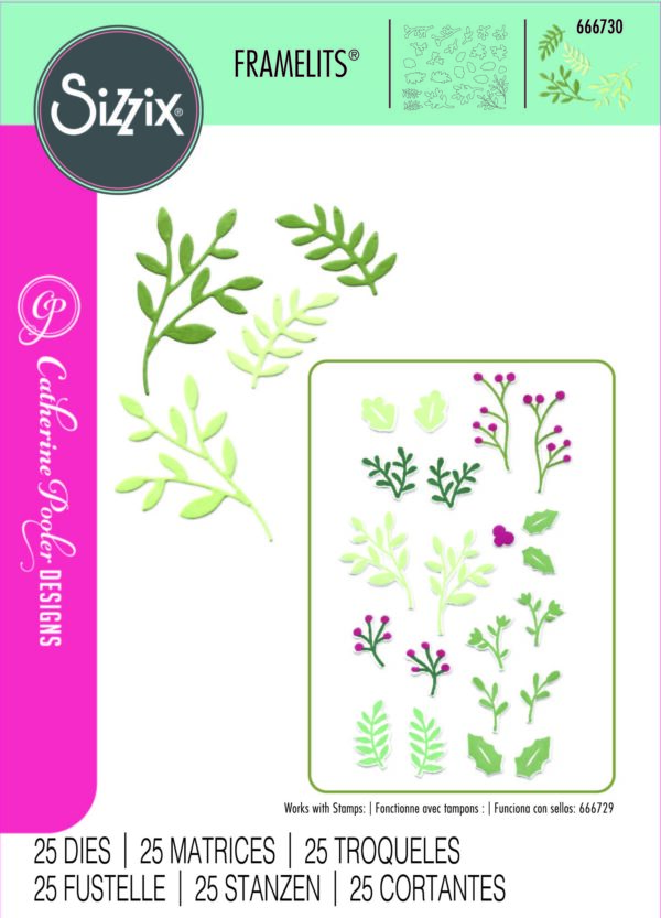 Sizzix Framelits Die Set 25PK - Happy Holly Days #2 by Catherine Pooler