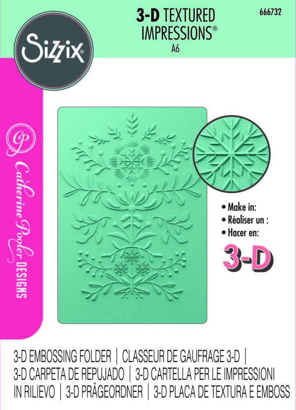 Sizzix 3-D Textured Impressions Embossing Folder Yuletide - by Catherine Pooler