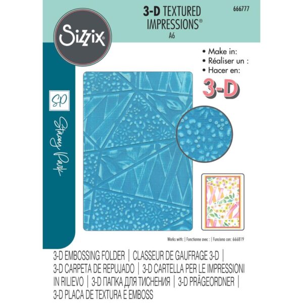 Sizzix 3-D Textured Impressions Embossing Folder Fragmented Floral by Stacey Park