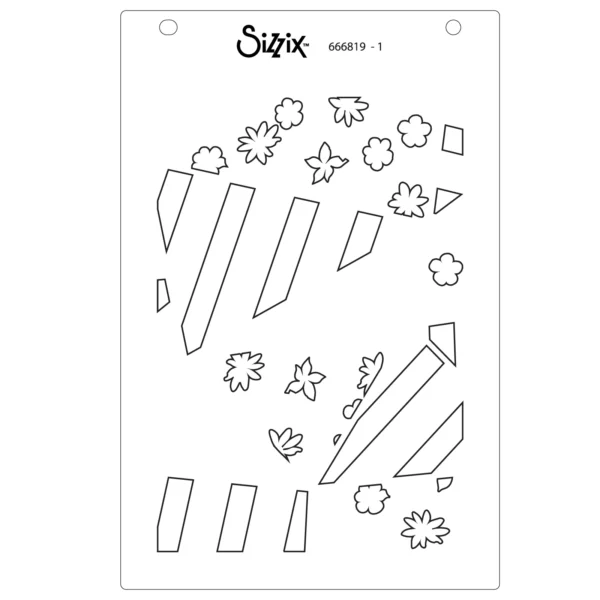 Sizzix A6 Stencil 4PK - Fragmented Floral #2 by Stacey Park - Image 2