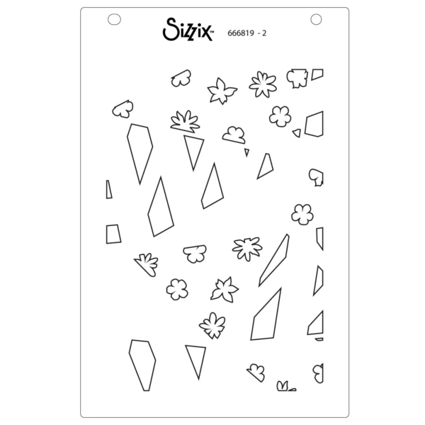 Sizzix A6 Stencil 4PK - Fragmented Floral #2 by Stacey Park - Image 3