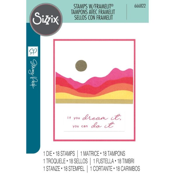 Sizzix A5 Clear Stamps 18PK w/Framelits Die - Creative Coordinations, Mountain High by Stacey Park