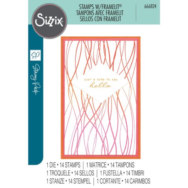 Sizzix A5 Clear Stamps 14PK w/Framelits Die  Creative Coordinations, Live Wire by Stacey Park